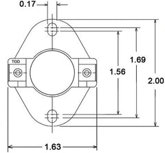 Rheem 47-104465-02 Limit Switch Auto Reset Flanged Airstream