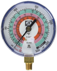 JB Industries M2-820 Manifold Gauge Low Side Compound 3-1/8 In Dial