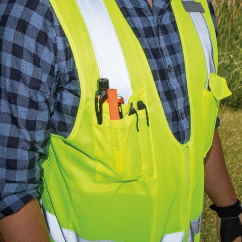 Klein Tools 60268 Safety Vest Mesh High-Visibility Reflective XL