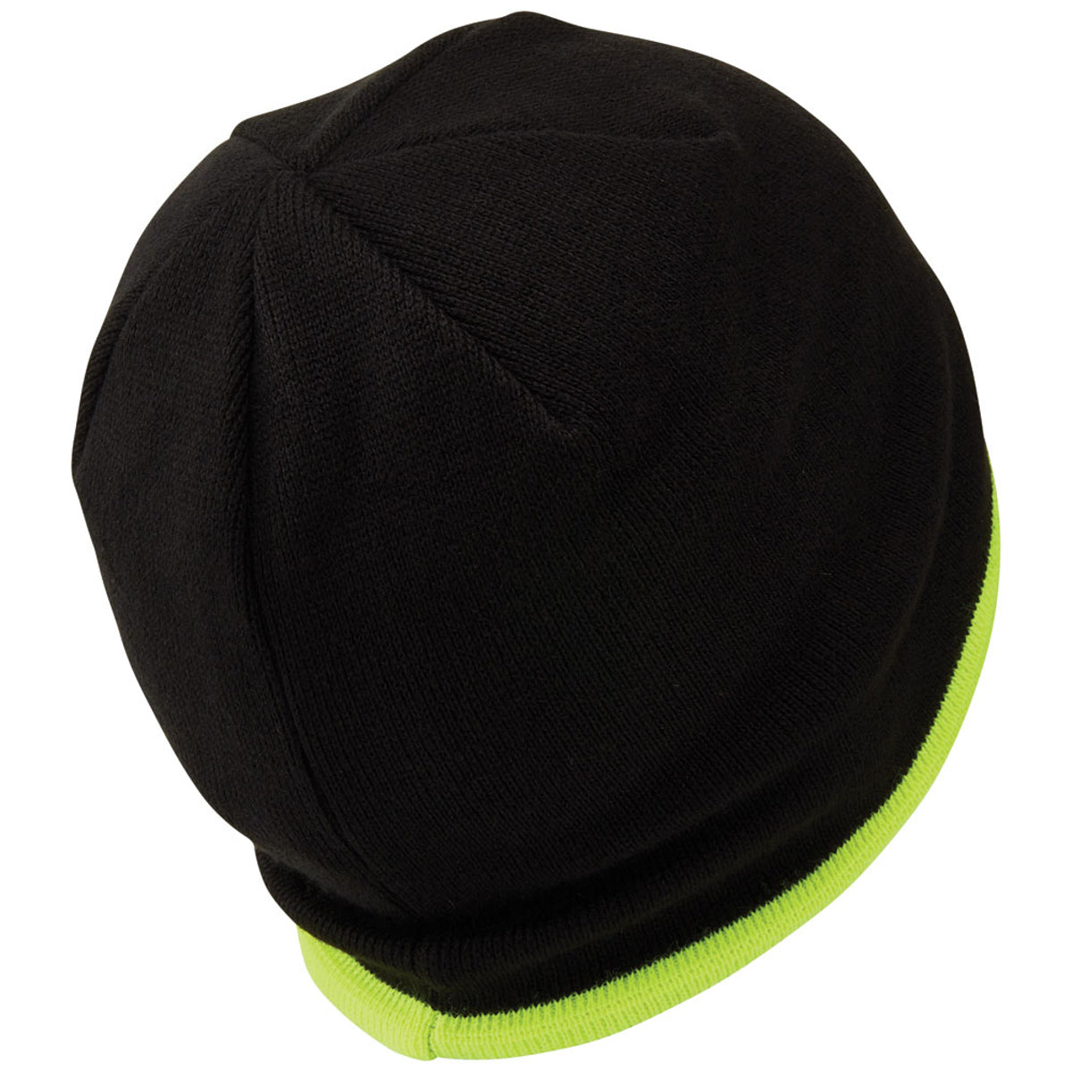 Klein Tools 60391 Knit Beanie Thermal Fleece Winter Hat Windproof Black with High-Visibility Yellow Band Trim