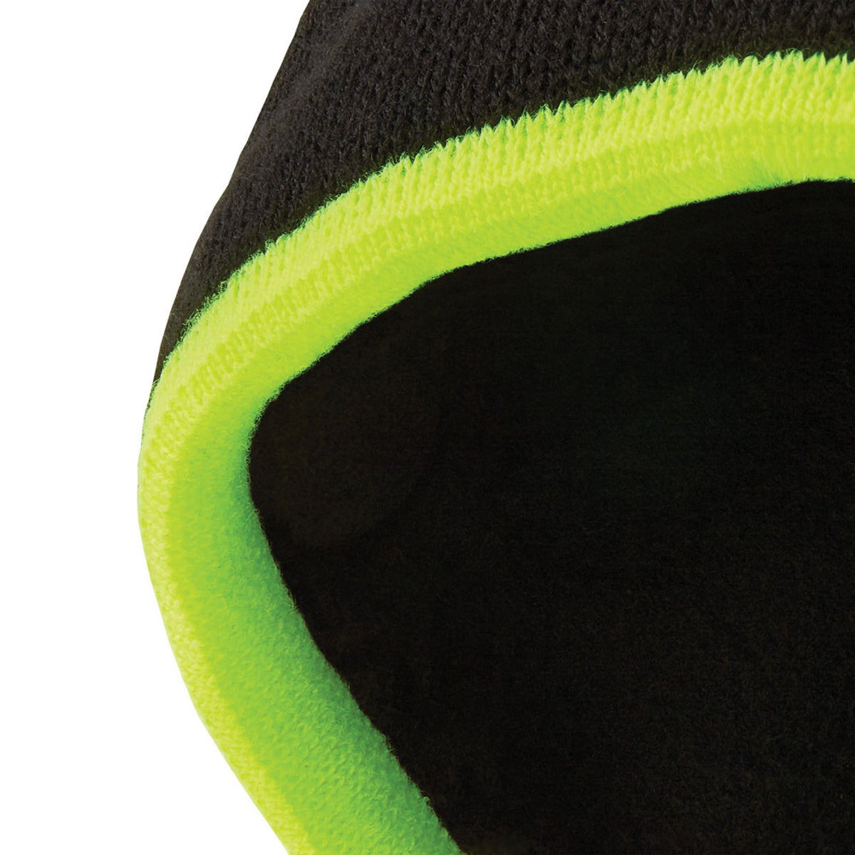 Klein Tools 60391 Knit Beanie Thermal Fleece Winter Hat Windproof Black with High-Visibility Yellow Band Trim