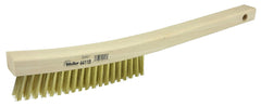 Weiler 44118 Plater's Brush 13 Inch Brass Wire Curved Handle 3x19 Rows