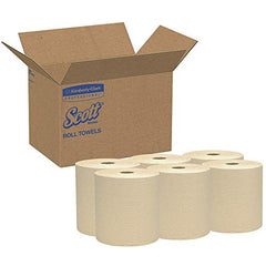 Scott 4142 8 in. x 800 ft. 1.5 in. Core Essential Hard Roll Towels - Natural (12 Rolls/Carton)