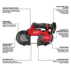 Milwaukee 2529-21XC M12 FUEL Compact Cordless Band Saw Kit