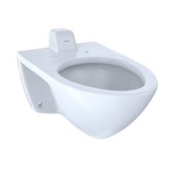 Toto CT708UVG#01 Elongated Wall-Mounted Flushometer Toilet Bowl with Back Spud and CEFIONTECT, Cotton White