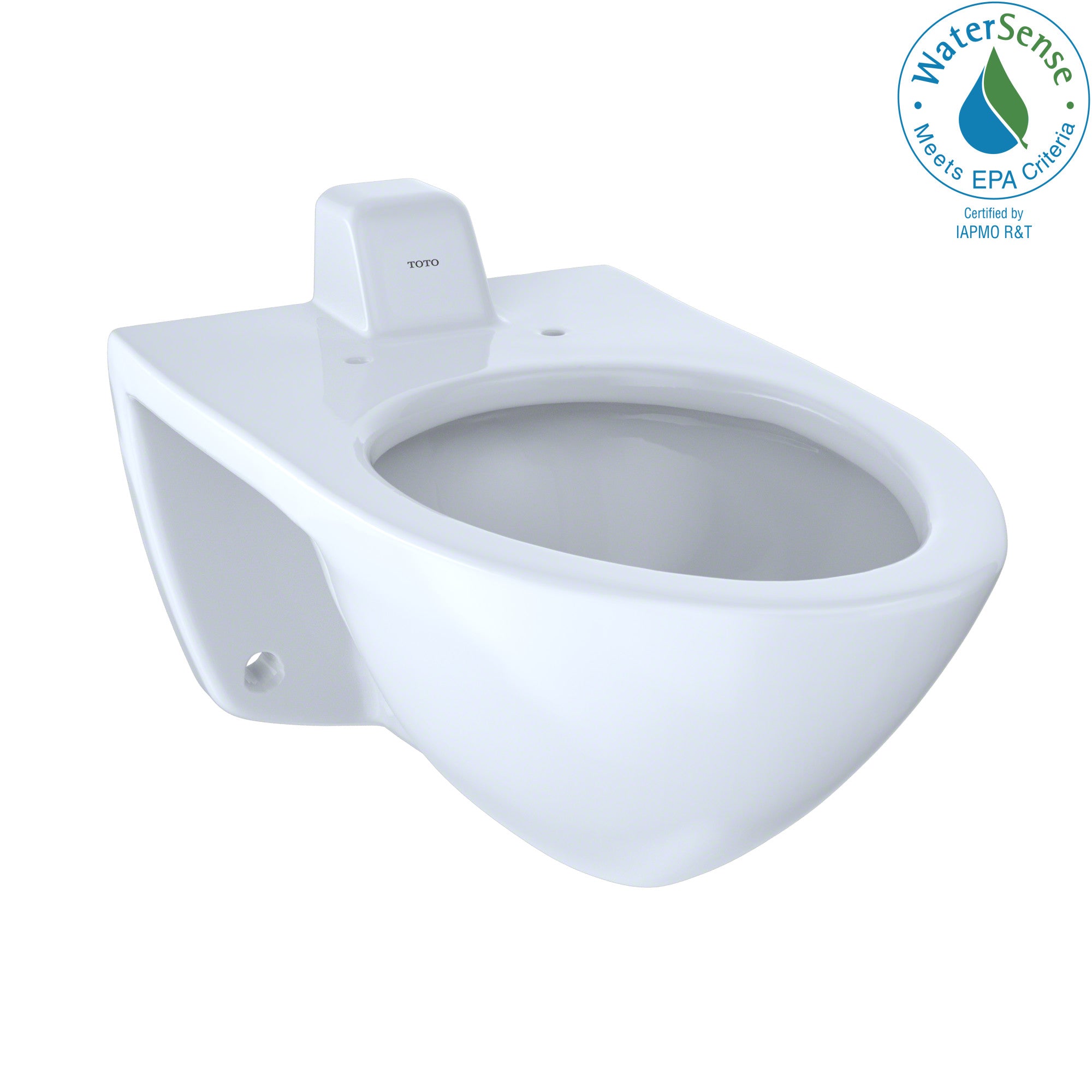 Toto CT708UVG#01 Elongated Wall-Mounted Flushometer Toilet Bowl with Back Spud and CEFIONTECT, Cotton White