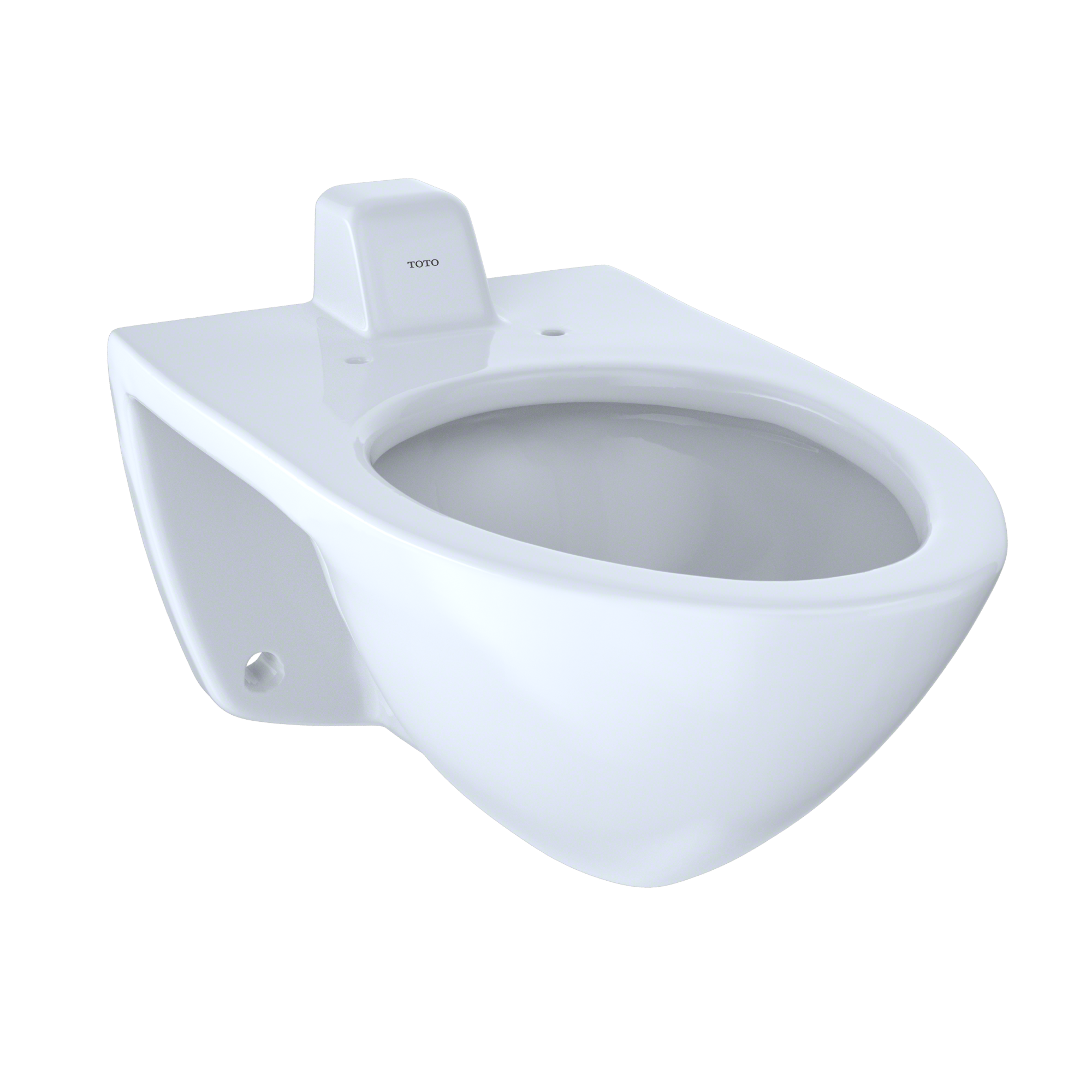 Toto CT708UVG#01 Elongated Wall-Mounted Flushometer Toilet Bowl with Back Spud and CEFIONTECT, Cotton White