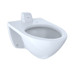 Toto CT708UVG#01 Elongated Wall-Mounted Flushometer Toilet Bowl with Back Spud and CEFIONTECT, Cotton White