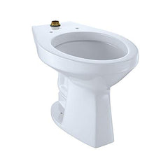 Toto CT705ULN#01 Elongated Floor-Mounted Flushometer ADA Compliant Toilet Bowl with Top Spud Cotton White