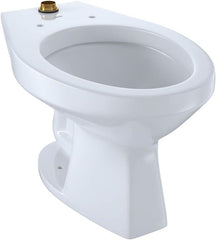 Toto CT705UNG#01 Elongated Floor-Mounted Flushometer Toilet Bowl Top Spud CeFiONtect Cotton White