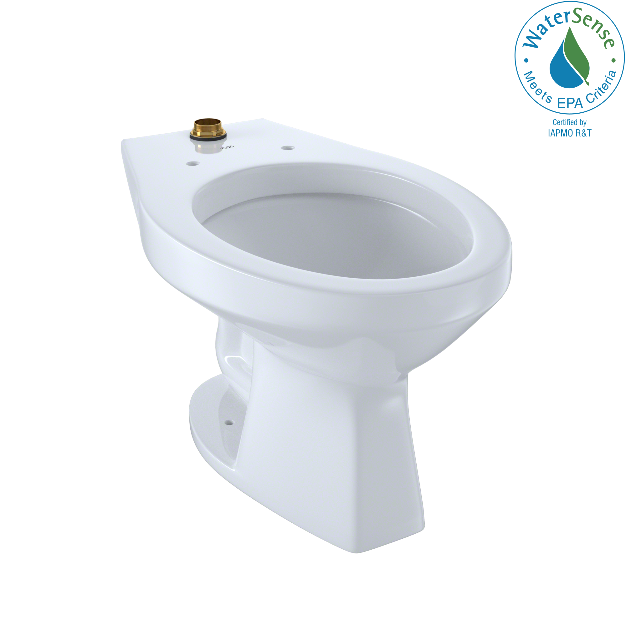 Toto CT705UNG#01 Elongated Floor-Mounted Flushometer Toilet Bowl Top Spud CeFiONtect Cotton White