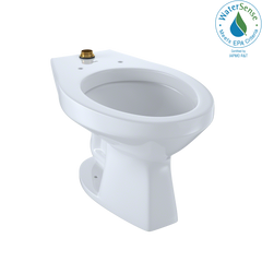 Toto CT705UNG#01 Elongated Floor-Mounted Flushometer Toilet Bowl Top Spud CeFiONtect Cotton White