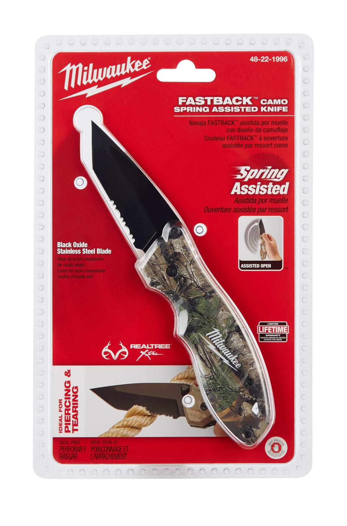 Milwaukee 48-22-1996 Fastback Camo Spring Assisted Pocket Knife