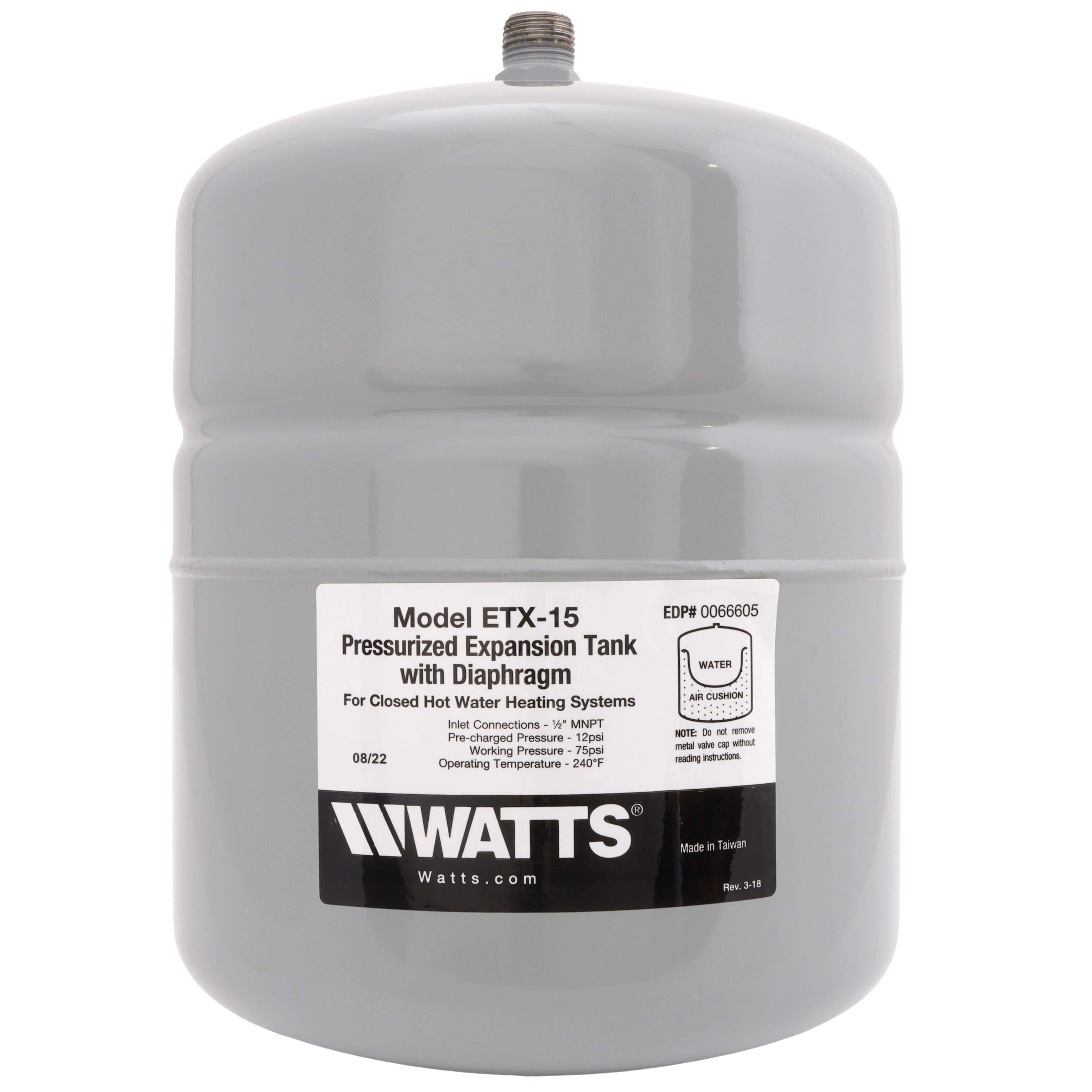 Watts 0066605 EXT-15 Boiler Expansion Tank 2 Gallons