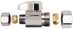 BrassCraft G2CR14X-C 1/4 Turn Straight Supply Stop Valve Compression x Compression Chrome Plated 125 PSI