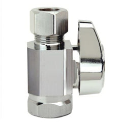 BrassCraft G2R10XC 1/4 Turn Straight Stop Valve 3/8 inch FIP x 3/8 inch OD Compression Chrome