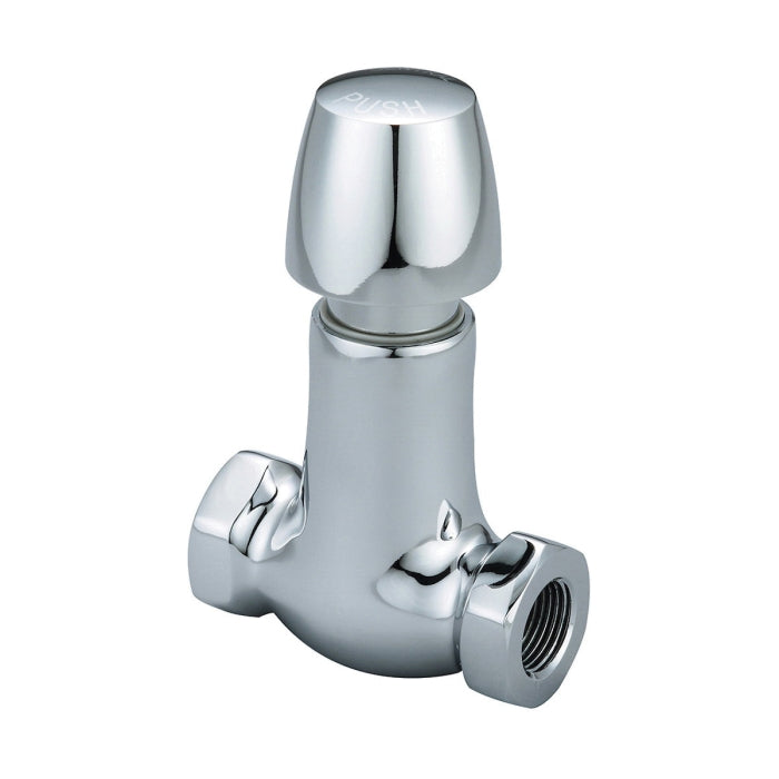 Central Brass 0336-N2-1/2 Polished Chrome Cast Brass Slow-Close Straight Stop Valve, 1/2-4, FNPS