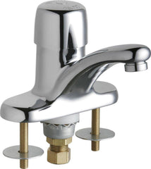 Chicago Faucets 3400-ABCP Low Arc Chrome Deck-Mounted Metering Sink Faucet