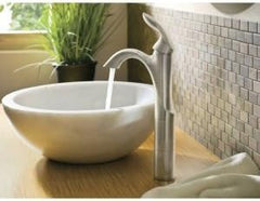 Moen 6400BN One-Handle Bathroom Faucet with Deckplate, Brushed Nickel