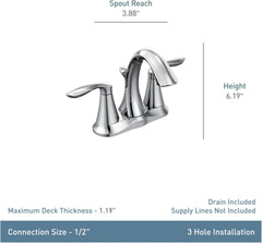 Moen 6410ORB Eva Oil-Rubbed Bronze Two-Handle Centerset Lavatory Faucet with Drain Assembly