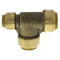 SharkBite U444LF 3/4 x 1/2 x 3/4 Reducing Tee Push-Fit x Push-Fit x Push-Fit 200 PSI Lead-Free Natural DZR Brass