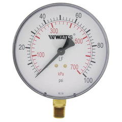 Watts 0121654 LFDPG-1 4 Pressure Gauge 0-100 psi