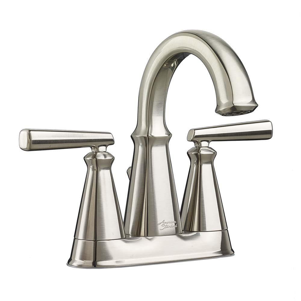 American Standard 7018201.295 Edgemere Two Handle Centerset Bathroom Sink Faucet Brushed Nickel