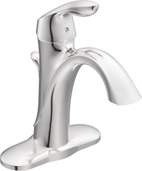 Moen 6400 Eva One-Handle Bathroom Sink Faucet with Optional Deckplate and Vessel Sink Extension Kit