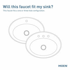 Moen 6400 Eva One-Handle Bathroom Sink Faucet with Optional Deckplate and Vessel Sink Extension Kit