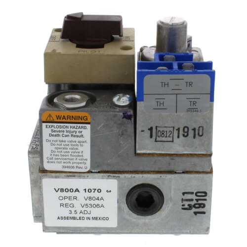 Resideo V800A1070 Standard Pilot Gas Valve 24V 1/2 x 3/4 Inlet/Outlet Size