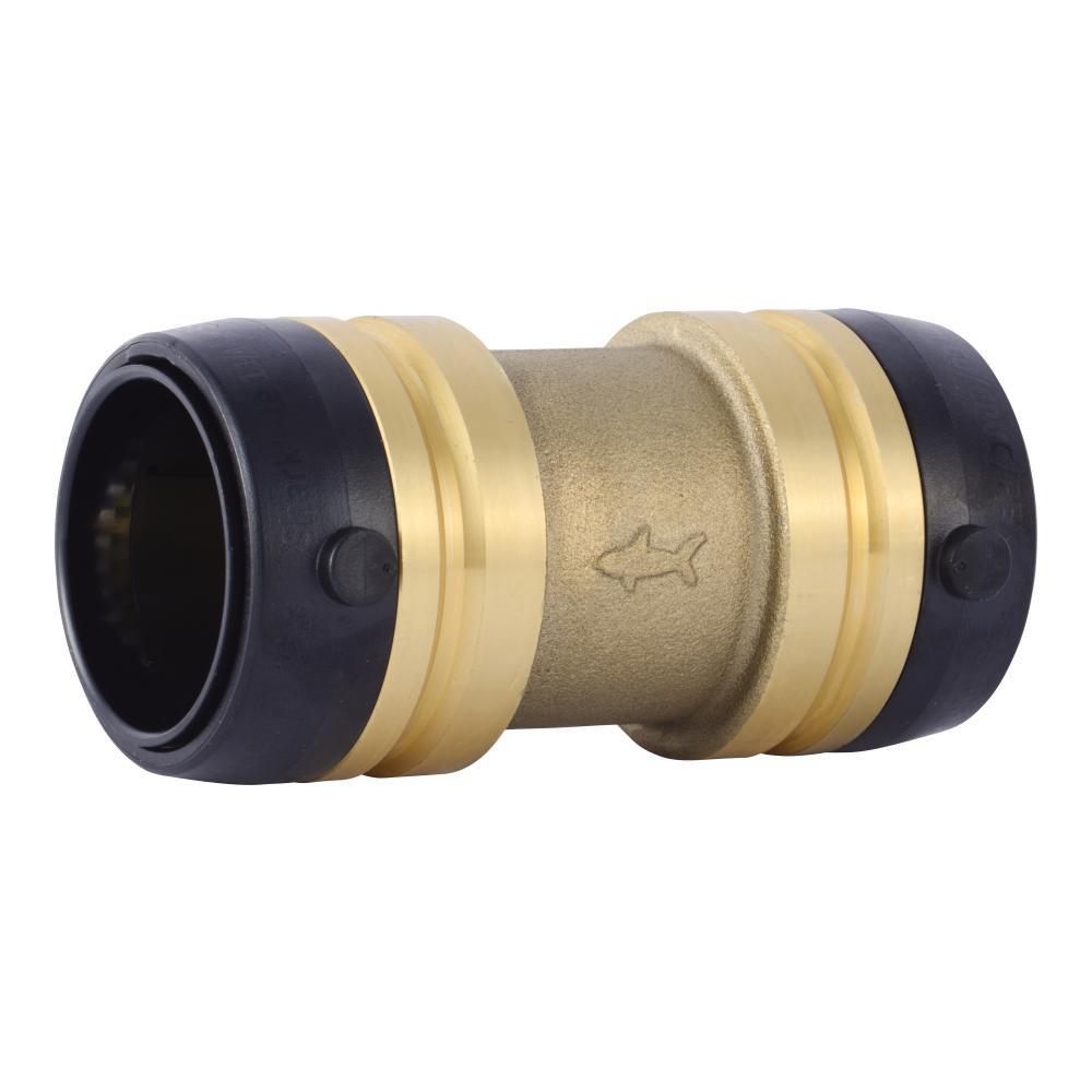 SharkBite UXL0135 1-1/4 Inch Push-to-Connect Brass DZR Coupling