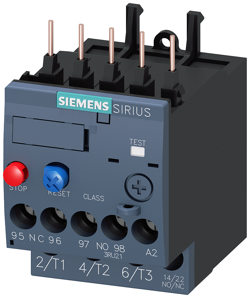 Siemens 3RU21161JB0 690 VAC 7 to 10 Amp 3-Pole 1NO 1NC Thermal Overload Relay