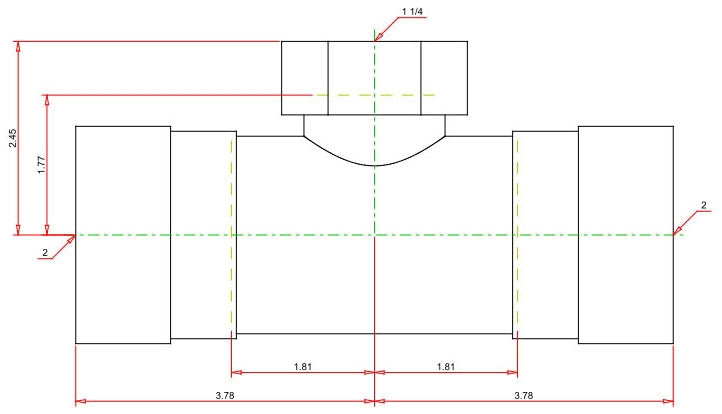 Viega 25471 MegaPressG Carbon Steel Tee 2 x 2 x 1-1/4 Inch