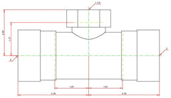 Viega 25471 MegaPressG Carbon Steel Tee 2 x 2 x 1-1/4 Inch