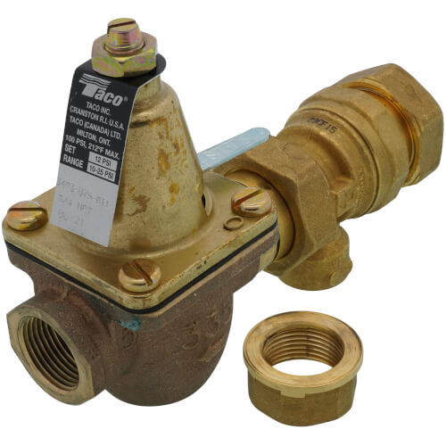 Taco 3493-075-BT1 3/4 Brass Combination Boiler Feed Valve Backflow NPT x NPT