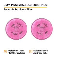 3M 2096 Particulate Filter P100 with Nuisance Level Acid Gas Relief