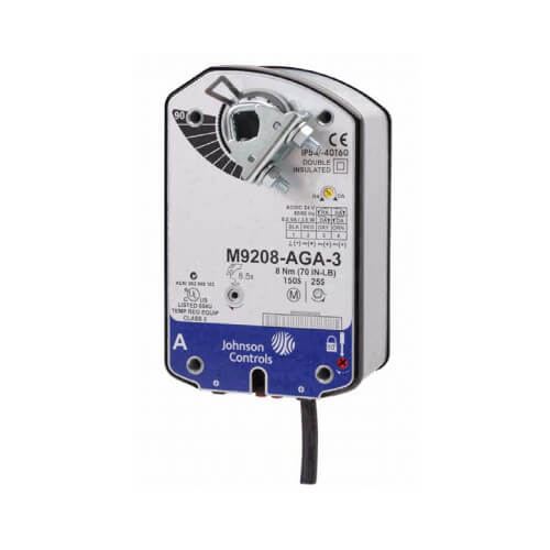 Johnson Controls M9208-GGA-3 Electric Actuator, 70 in-lb Running Torque, -40 to 140 Degree F