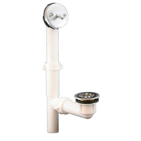 Jones Stephens P3761BS Tubular Trip Lever Bath Waste Full Kit Brushed Stainless PVC