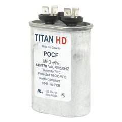 Packard POCF10A Single Heavy Duty Motor Run Capacitor 10 uF 440 VAC Oval Aluminum Case