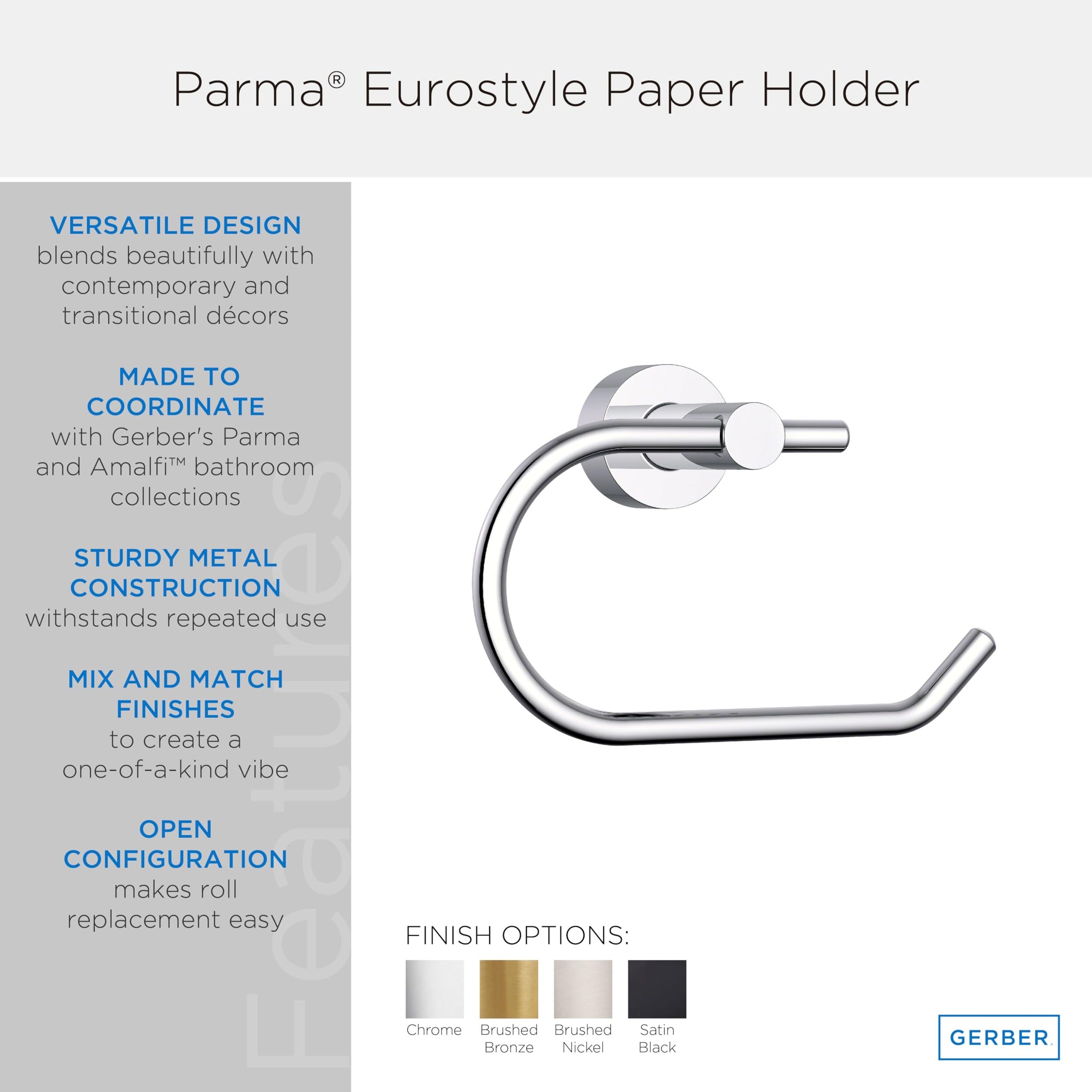 GERBER Gerber D446232 Toilet Paper Holder Wall Mount Chrome