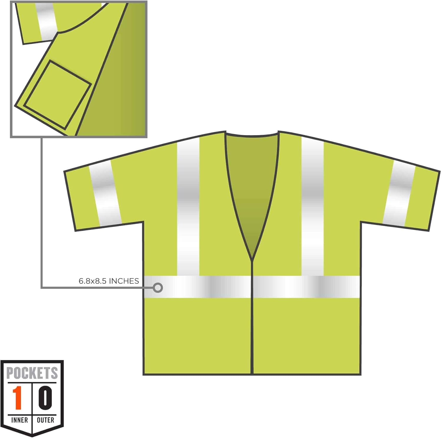 Ergodyne 22029 GloWear 8310HL ANSI Class 3 Economy High Visibility Lime Reflective Safety Vest 4XL/5XL