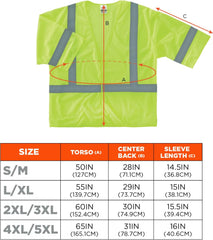 Ergodyne 22029 GloWear 8310HL ANSI Class 3 Economy High Visibility Lime Reflective Safety Vest 4XL/5XL