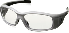 MCR Safety SR120 Swagger Brash Look Polycarbonate Dual Lens Glasses with Polished White Frame and Clear Lens