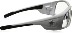 MCR Safety SR120 Swagger Brash Look Polycarbonate Dual Lens Glasses with Polished White Frame and Clear Lens