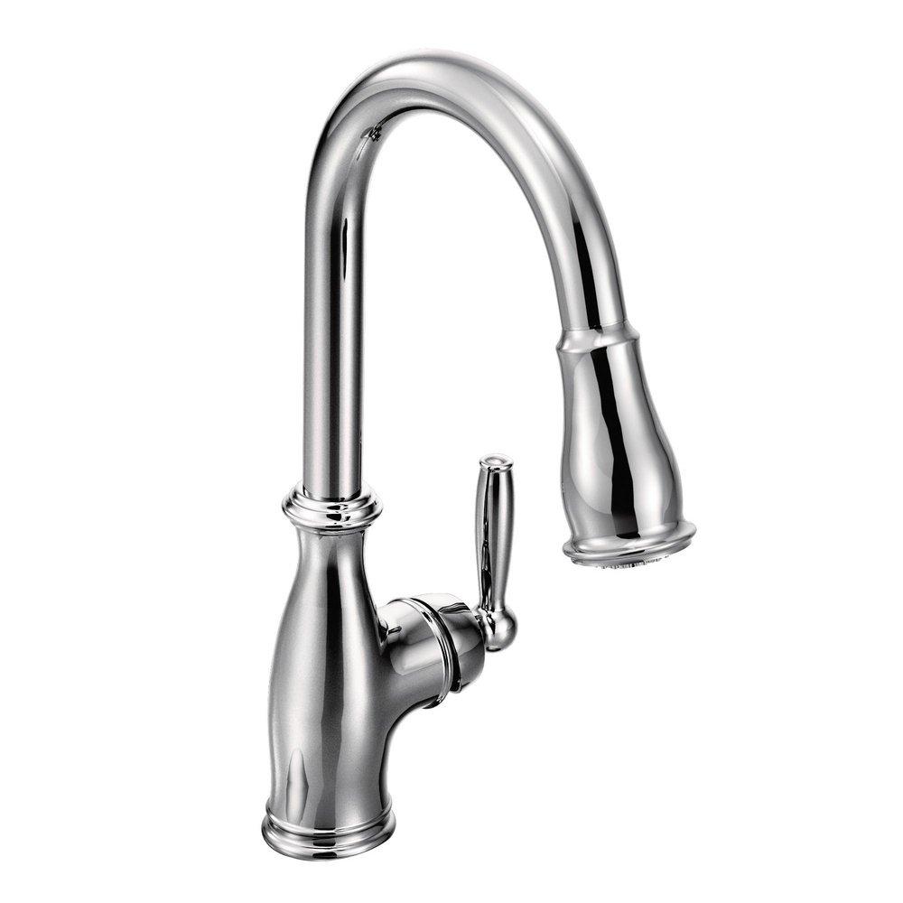 Moen 7185C Brantford Chrome One-Handle Pulldown Kitchen Faucet