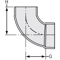 Spears P302-060 PVC DWV Pipe Fitting 1/4 Bend Elbow 6 Inch Spigot x Hub