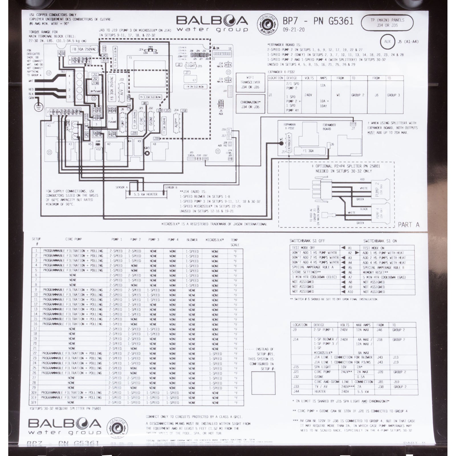 Balboa Water Group G5361 BP7 Control Only 5.5kW w/Plug-n-Click