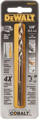 DEWALT DWA1216 Drill Bit Pilot Point Industrial Cobalt Alloy Steel 1/4-Inch