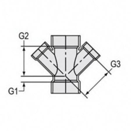 Spears P612-420 4X4X2X2 PVC DWV Double Reducing Wye Hub x Hub x Hub