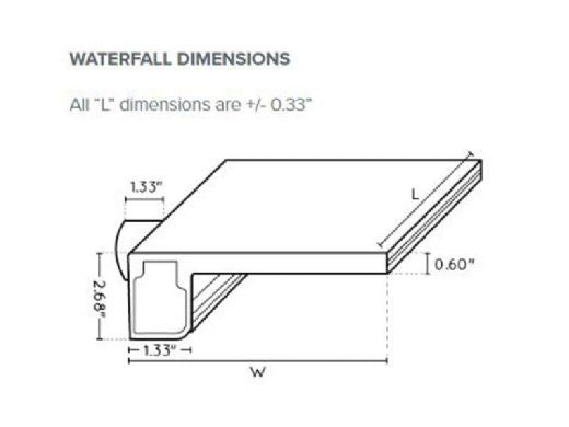 Custom Molded Products 25576-131-000 Classic Waterfall 6 Lip Bottom Port Gray 12 Inches